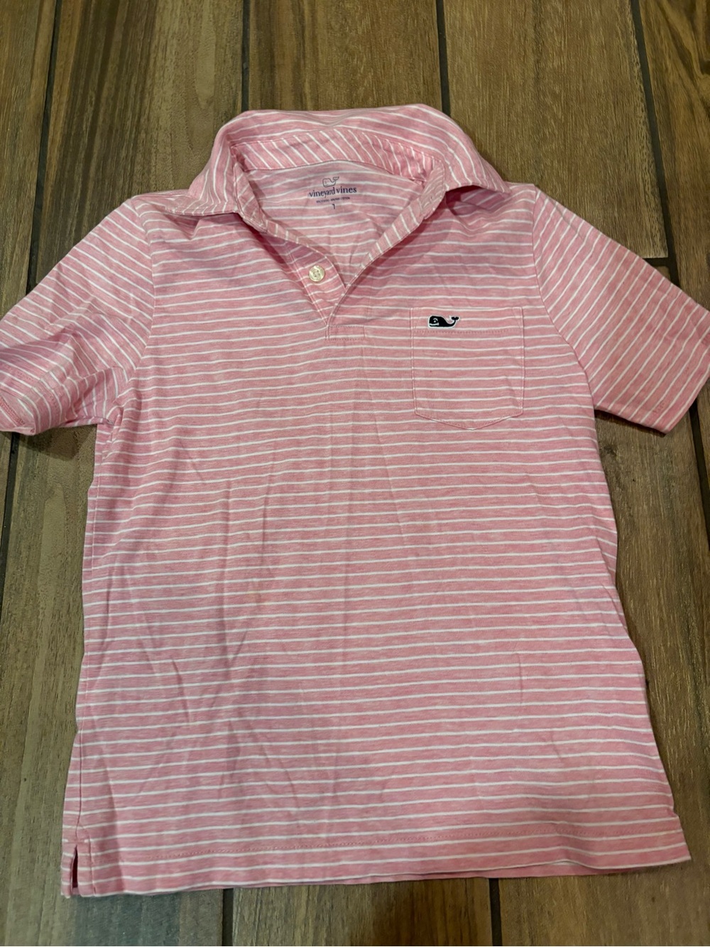 Vineyard Vines Pink & White Striped Men's Polo